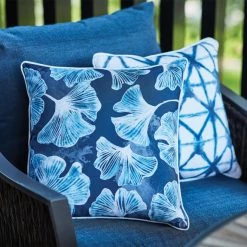Coussin Shibori extérieur Allen + Roth,18 po x 18 po, bleu -ALLEN + ROTH Soldes Boutique 49235065c L