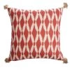 Coussin extérieur Ikat de Allen + Roth, 18 po x 18 po, rouge et blanc