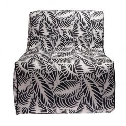 Fauteuil gonflable allen + roth pour patio, polyester, feuilles, noir et blanc