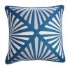 Coussin carré Allen + Roth pour patio, motif ligné, 18 po x 18 po, polyester, bleu
