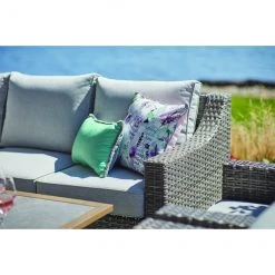 Coussin extérieur Allen + Roth avec rayures, 12 po x 18 po, polyester, vert et gris -ALLEN + ROTH Soldes Boutique 49235099c L