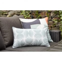Coussin Allen + Roth en polyester de 12 po x 20 po à motifs ondulés -ALLEN + ROTH Soldes Boutique 49235136d L
