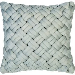 Coussin tressé Allen + Roth gris pâle en polyester de 18 po x 18 po