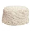 Pouf Allen + Roth en polyester tressé de couleur crème 18 po x 14 po