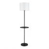 Lampe sur pied allen + roth avec tablette ronde, 58 po, métal, noir mat