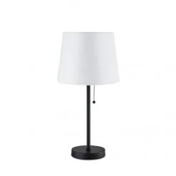 Lampes de table allen + roth, 20 po, métal/tissu, noir/blanc, ensemble de 2