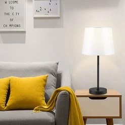 Lampes de table allen + roth, 20 po, métal/tissu, noir/blanc, ensemble de 2 -ALLEN + ROTH Soldes Boutique 63745005c L