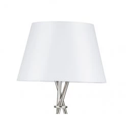 Lampe sur trépied allen + roth, 59 po, métal/tissu, nickel brossé/blanc -ALLEN + ROTH Soldes Boutique 63745006c L