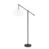 Lampe sur pied allen + roth avec bras articulé, 60 po, métal et lin, noir