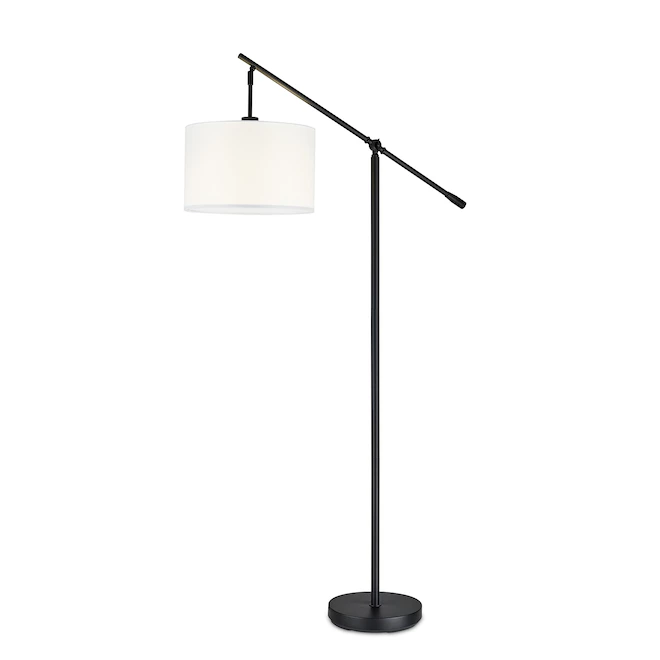 Lampe sur pied allen + roth avec bras articulé, 60 po, métal et lin, noir 2 Lampe sur pied allen + roth avec bras articulé, 60 po, métal et lin, noir – Image 2