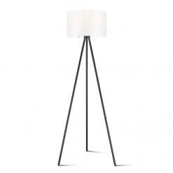 Lampe sur trépied allen + roth style rétro, 61,5 po, métal, noir et blanc