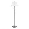 Lampe sur pied allen + roth avec boules de verre, 59,75 po, métal/tissu, nickel brossé/blanc cassé