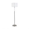 Lampe sur pied allen + roth, style marbré, 62 po, métal/lin, nickel brossé/blanc