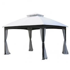 Abri-soleil Allen + Roth brun et toît gris souple 12 pi x 10 pi