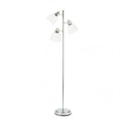 ALLEN + ROTH Lampe de plancher Catalina chrome et verre 67 po
