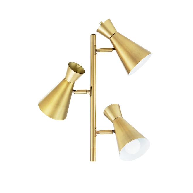 ALLEN + ROTH Lampe de plancher Catalina 3 lumières laiton antique 68 po 2 ALLEN + ROTH Lampe de plancher Catalina 3 lumières laiton antique 68 po – Image 2