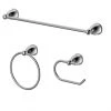 ALLEN + ROTH Ensemble d'accessoires de salle de bain, fini chrome, 3 pièces