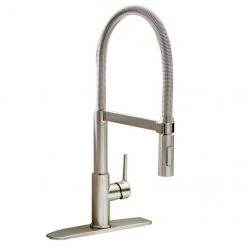 Robinet de cuisine Rhys Allen + Roth, 1 poignée pivotante, chrome brossé