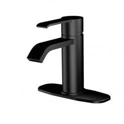 Robinet de salle de bain Allen + Roth Veda à 1 poignée, noir mat