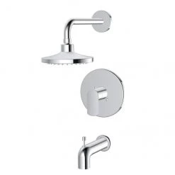 Robinet bain-douche Primo par Allen + Roth, 1 poignée, 6,8 L/min, chrome