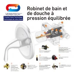 Robinet bain-douche Primo par Allen + Roth, 1 poignée, 6,8 L/min, chrome -ALLEN + ROTH Soldes Boutique 80375175c L