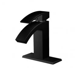 Robinet de salle de bain Allen + Roth Amari à 1 poignée, noir mat